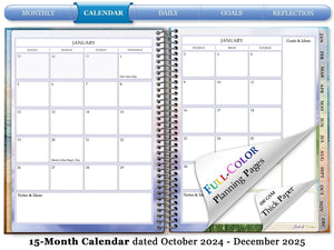 Oct 2024 to Dec 2025 Planner - Stay Focused Forest