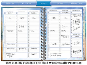 Oct 2024 to Dec 2025 Planner - Red Pattern w Tree