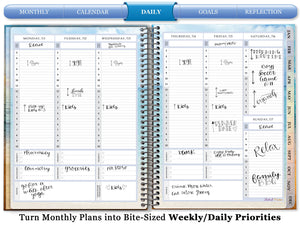 May 2024 to Jun 2025 Planner - Red Pattern w Tree