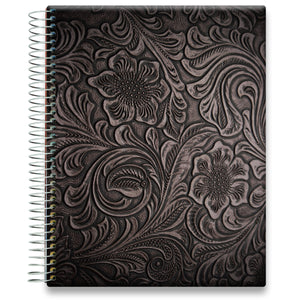 Oct 2024 to Dec 2025 Planner - Floral Leather Pattern