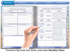 Jan to Dec 2024 Planner - Stay Focused Floral