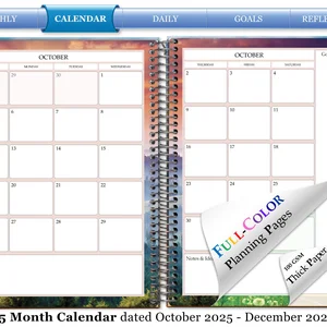Customizable Planner - 8.5x11 Inch Hardcover Discbound Daily Weekly Monthly Disc Planner 2026 Launch Edition 1dsc Blue Sunrise