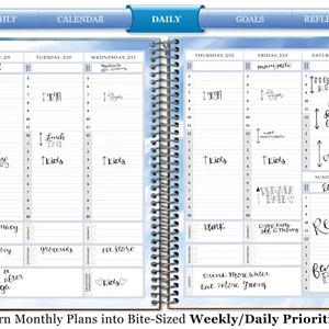 Tools4Wisdom Planner 2025-2026 | April 2025-June 2026, 15-Month Hardcover, 8.5x11", Daily/Weekly/Monthly | Warm Sunset
